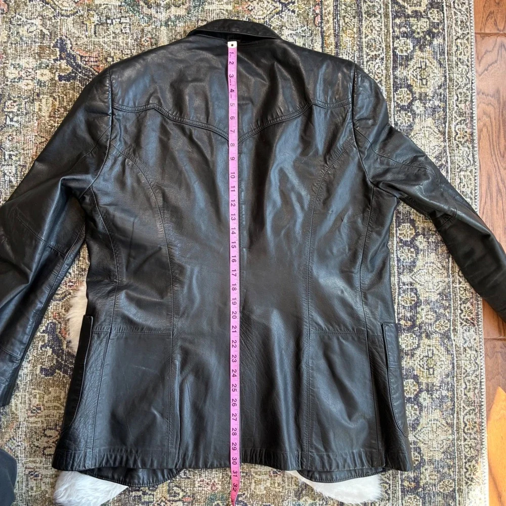 Pioneer Wear Albuquerque Vintage‎ Black Genuine Leather Western Blazer Jacket 42